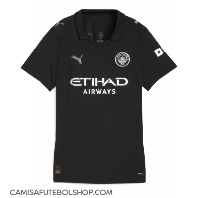 Camisa de time de futebol Manchester City Josko Gvardiol #24 Replicas 2º Equipamento Feminina 2025-26 Manga Curta Camisa de time de futebol Manchester City Josko Gvardiol #24 Replicas 2º Equipamento Feminina 2025-26 Manga Curta